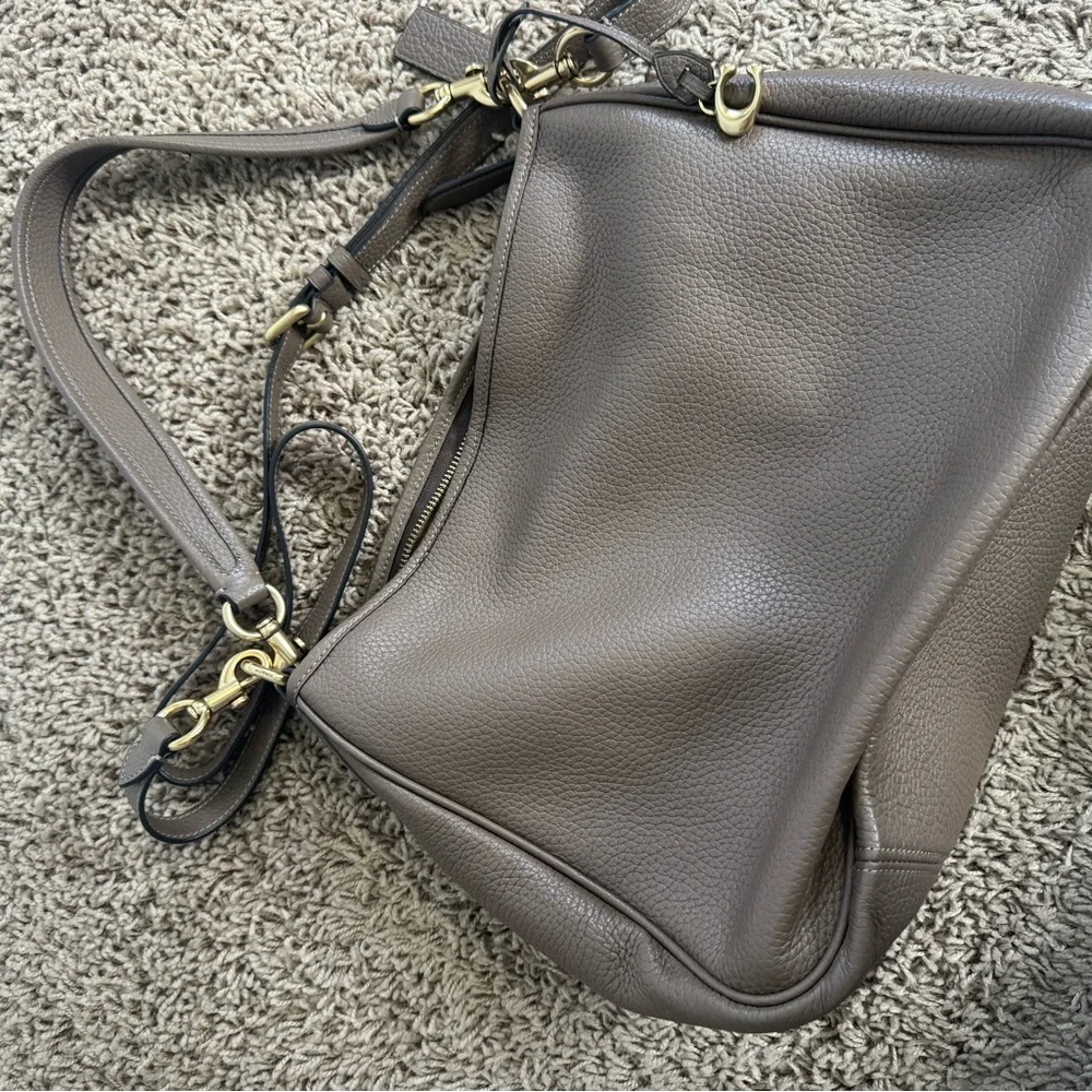 Coach Taupe Leather Shoulder Bag - Picture 1 of 4